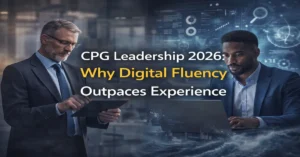 CPG leadership comparison showing digital fluency versus traditional experience using modern data tools